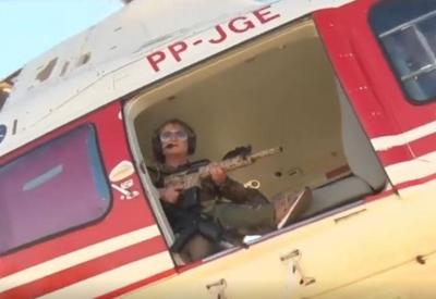 Deputada entra armada em helicóptero para "pegar Lázaro Barbosa"