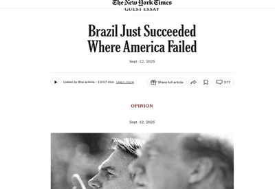 'Brasil teve sucesso onde os EUA falharam', diz NYT após condenação de Bolsonaro