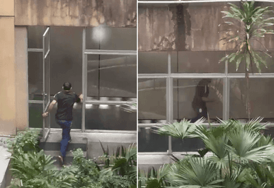Flagra: Homem tenta fugir ao saber que seria preso em fórum de Manaus