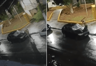 Motociclista destrói carro errado em Santana de Parnaíba (SP)