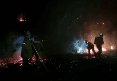 Incêndio de grandes proporções atinge Floresta Nacional de Ipanema, no interior de SP