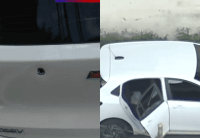 Suspeitos furam cancela de shopping e abandonam carro com marca de tiro na zona norte de SP