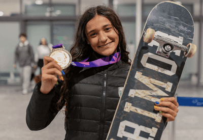 Maria Lúcia Rocha, de 15 anos, conquista ouro no Pan Júnior de skate e garante vaga no Pan 2027