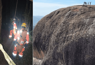 Mulher morre ao praticar rapel na Pedra do Elefante, em Minas