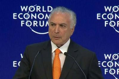 Michel Temer faz discurso no Fórum Econômico Mundial de Davos