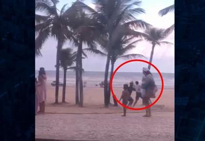 Ladrão persegue banhista durante assalto na Praia Grande (SP)