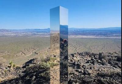 Invasão alien? Monólito misterioso surge em montanha no deserto de Las Vegas 