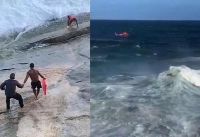 Surfista salva bombeiro afogado no mar durante campeonato