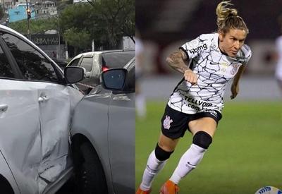 Ladrões em fuga batem em carro de jogadora do Corinthians