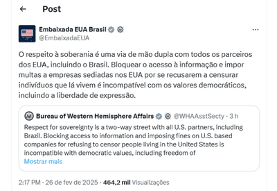 Governo Trump critica bloqueio de empresas norte-americanas pelo Brasil