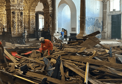 Igreja do Pelourinho que desabou foi multada em 2022 por falta de manutenção