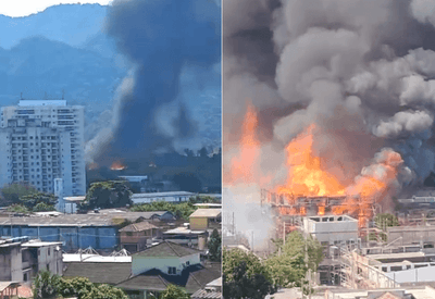 Vídeo: incêndio deixa três feridos na cidade cenográfica da Globo no Rio