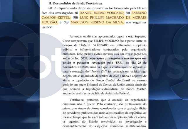 Leia na íntegra decisão de André Mendonça que mandou prender Daniel Vorcaro