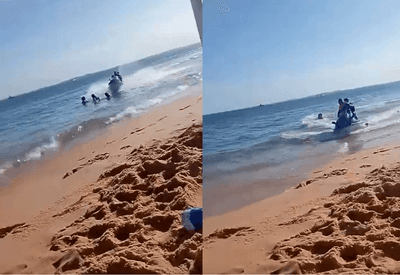 Moto aquática atinge banhistas na praia de Boa Viagem, em Salvador