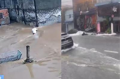 Homem morre arrastado por enchente durante chuva forte em SP