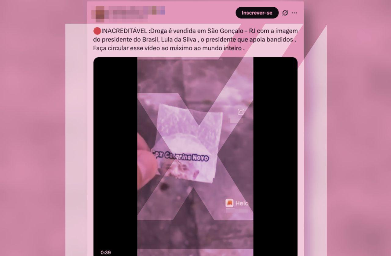 Vídeo com foto de Lula em pacote de droga é antigo e segue tática comum do tráfico