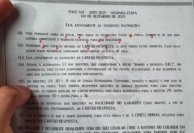 "Fora Bolsonaro" aparece como mensagem subliminar em prova de universidade