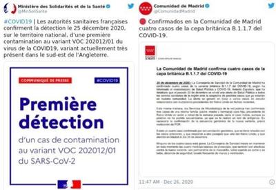 França e Espanha registram casos de mutação do coronavírus