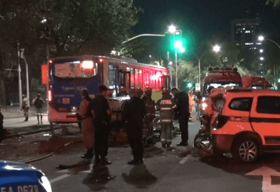 Após briga, acidente de trânsito com ônibus e 10 carros deixa 9 feridos no Rio