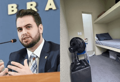 Governo do Paraná divulga imagens da cela de Filipe Martins, ex-assessor de Bolsonaro