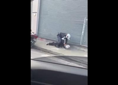 Policial militar agride motociclista durante abordagem na Grande São Paulo