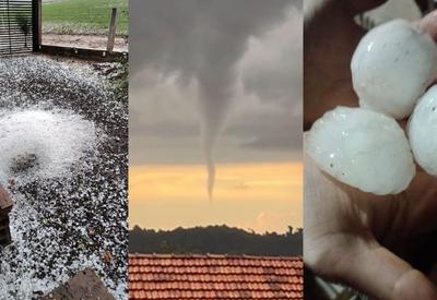 Temporal, granizos e nuvem funil: chuvas causam estragos no oeste de SC