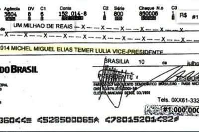 Tribunal Superior Eleitoral quer esclarecer cheque de R$ 1 milhão para Temer