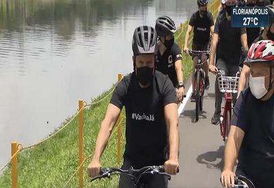 Revitalização da ciclovia do Rio Pinheiros é inaugurada em São Paulo