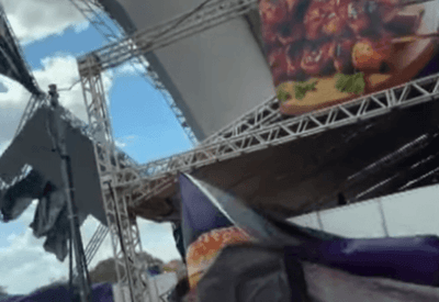 Vendaval destrói estrutura de feira gastronômica em Brasília