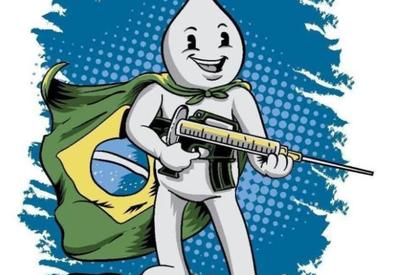 Eduardo Bolsonaro posta desenho de Zé Gotinha armado com vacina