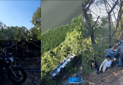 Ônibus cheio cai em ribanceira na zona oeste do Rio de Janeiro