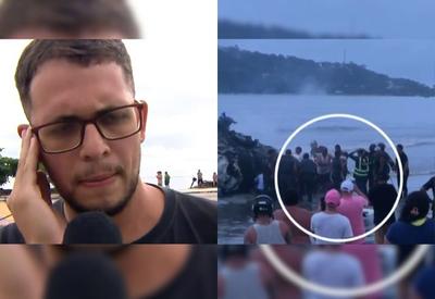 Homem que salvou criança em Ubatuba diz ao SBT que quebrou vidro do avião durante resgate