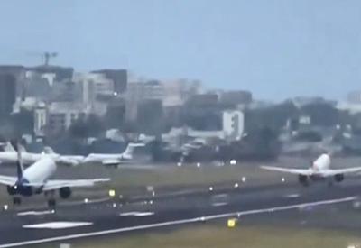 VÍDEO: Avião pousa perto de jato, a poucos metros de distância, na Índia