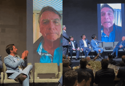 Bolsonaro aparece em evento de Ricardo Nunes e afirma apoio: "Torço por você"