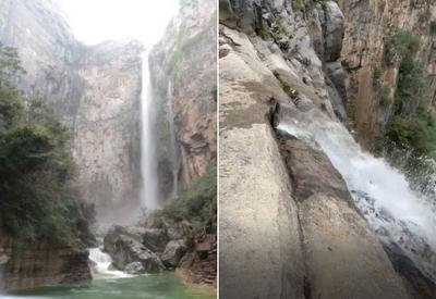 Vídeo: Turista descobre que cachoeira mais alta da China é abastecida por cano de água
