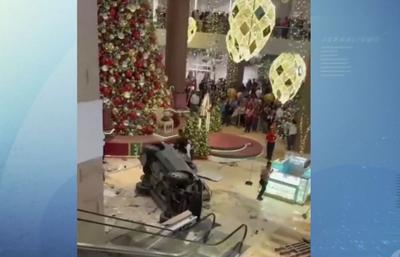 Vídeo: veículo despenca de estacionamento em shopping e mata uma pessoa