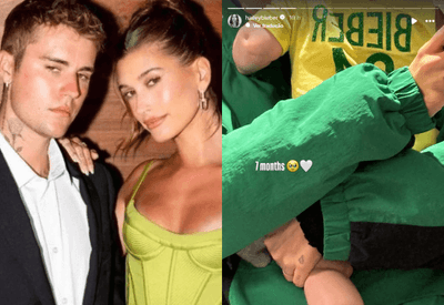 Hailey Bieber mostra filho com Justin Bieber vestindo camisa do Brasil
