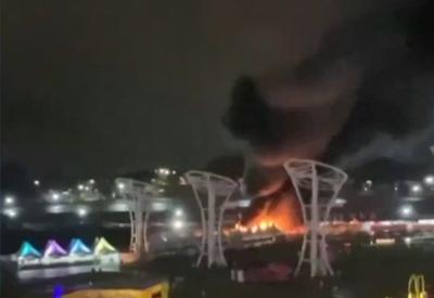 Incêndio atinge tenda do festival Lollapalooza, em SP