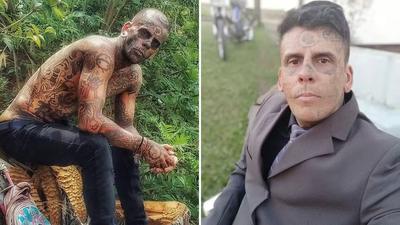 Homem mais tatuado do Brasil se converte e decide remover desenhos do rosto; veja antes e depois