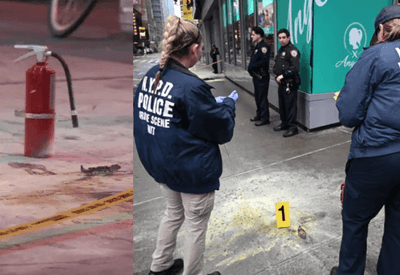 Homem é incendiado na Times Square, em Nova York