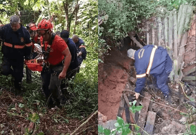 Idoso é resgatado com vida dois dias após cair em vala de 15 metros em Cabreúva (SP)