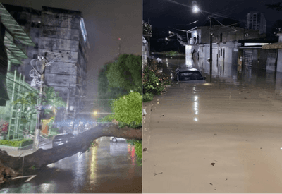 Temporal causa alagamentos e desabamentos em Manaus 