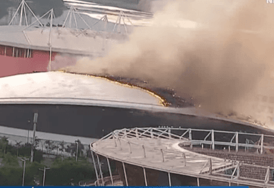 Incêndio atinge Velódromo do Parque Olímpico, no Rio de Janeiro