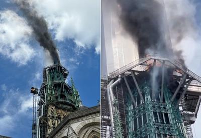 Incêndio atinge Catedral de Notre-Dame de Rouen, na França; veja vídeos