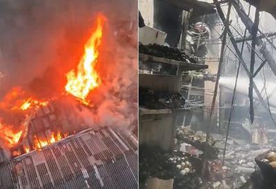 Incêndio atinge prédio comercial no Centro de SP; um homem foi socorrido