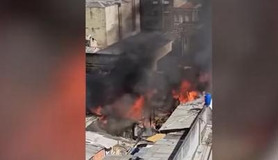 Vídeo: incêndio atinge cracolândia de SP e destrói moradias de dependentes químicos