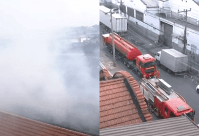 Incêndio atinge galpão abandonado em Bonsucesso, na zona norte do Rio