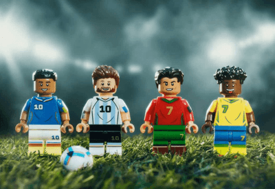 Craques do futebol viram bonecos em coleção da Lego inspirada na Copa do Mundo