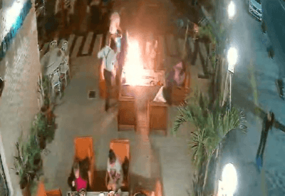 Vídeo: lareira de restaurante explode e deixa três feridos no RJ