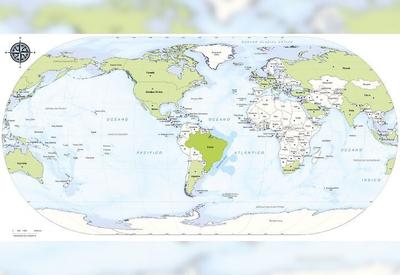 IBGE lança mapa-múndi com Brasil no centro do planeta 